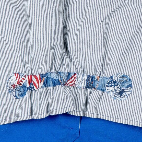 American Flag Homemade Vest XL Womans USA 4th of July Striped Pocket Shirts - Picture 6 of 7